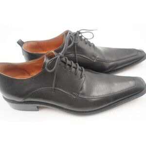 Flecs Black Italian Leather Derby Luxury Formal Business Sartorial Dress Shoe 43